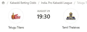 place bet on kabaddi