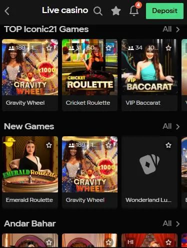 Parimatch live casino games