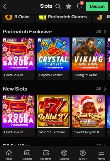 Parimatch online slots