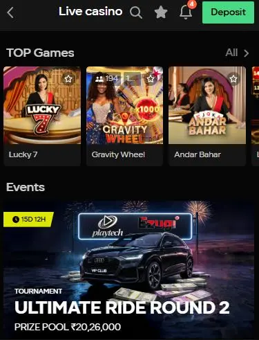 Parimatch live casino games